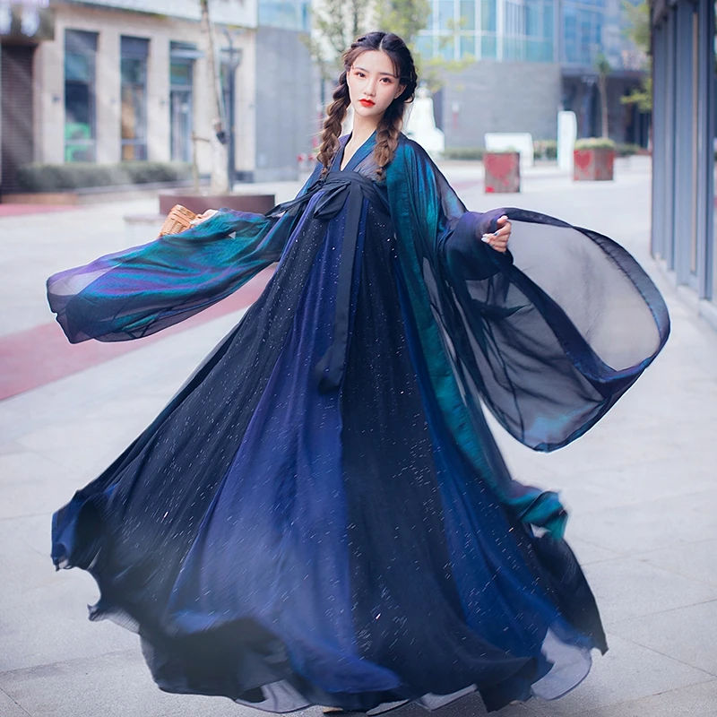 

2020 Hanfu Chinese Dance Costume Traditional Stage Outfit Hanfu Women Ancient Dress Folk Festival Performance Clothing