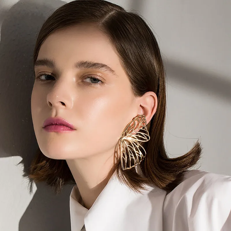 ALIUTOM Hollow Butterfly Drop Dangle Earring for Women Metal Large Wing Pendant Statement Jewelry Bijoux | Украшения и аксессуары