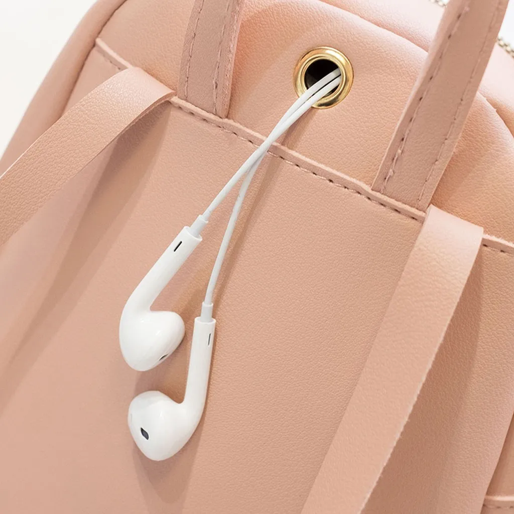 

Small Backpack Fashion Women Simple Solid Shoulders Bag Letter Purse Mobile Phone Messenger Bag For Teenages