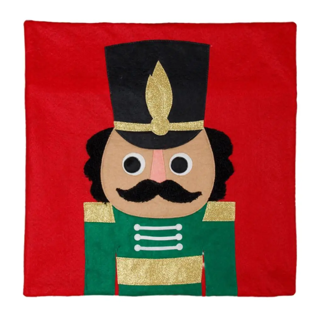 

Nutcracker Throw Pillow Case Colorful Christmas Cartoon Wooden Soldier Toy Home Decor Cushion Covers Square Pillowcases For S