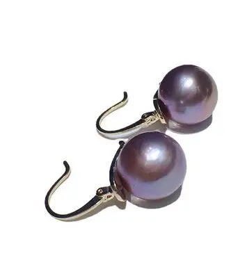 

noble 9-10 mm AAA south sea freshwater pearls stud earring Crystal zircon diamond jewelry