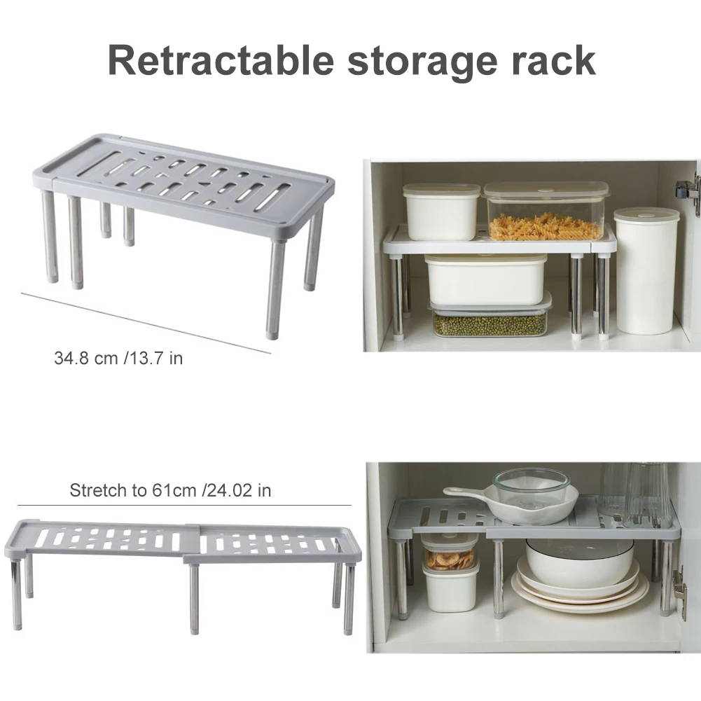 

Multifunctional Kitchen Storage Rack Detachable Dishes Bathroom Shelf Accessories Retractable Layered Capacity Seasoning