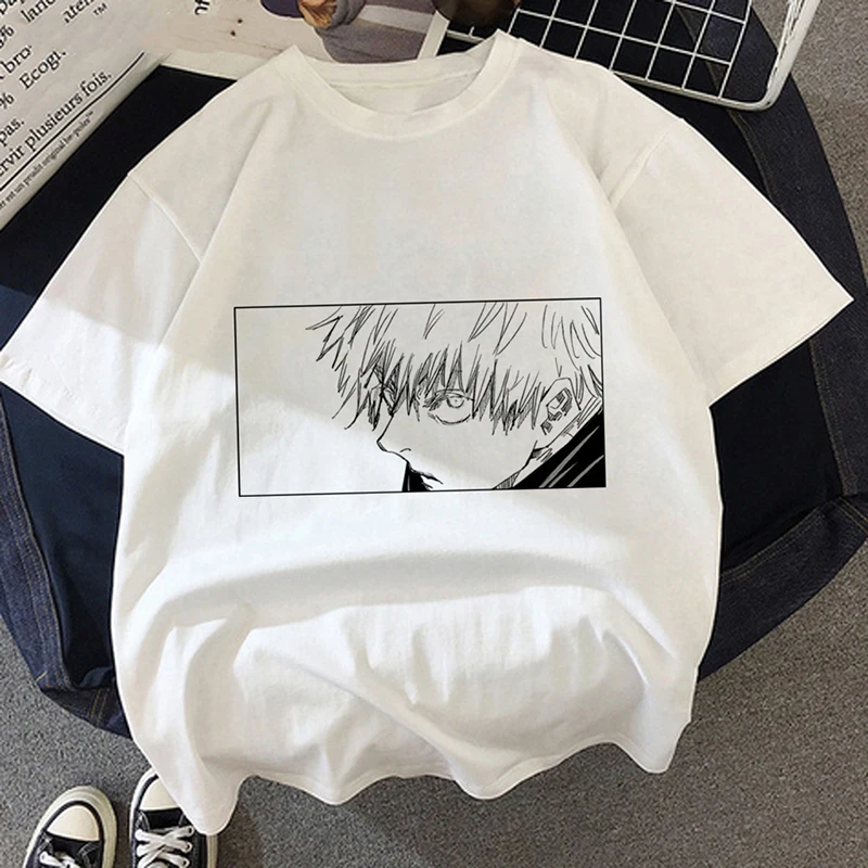 

Famale Jujutsu Kaisen T-Shirt Japanese Anime Kawaii Summer Tops Yuji Itadori Graphic Tees Ulzzang Loose Comics Unisex Tshirt