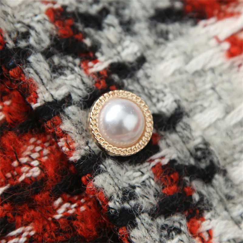 

2020 New Autumn Winter Women Outfits Fashion Runway Designers Retro Plaid Tweed Woolen Jacket and Skirt Suit 2Piece Matching Set