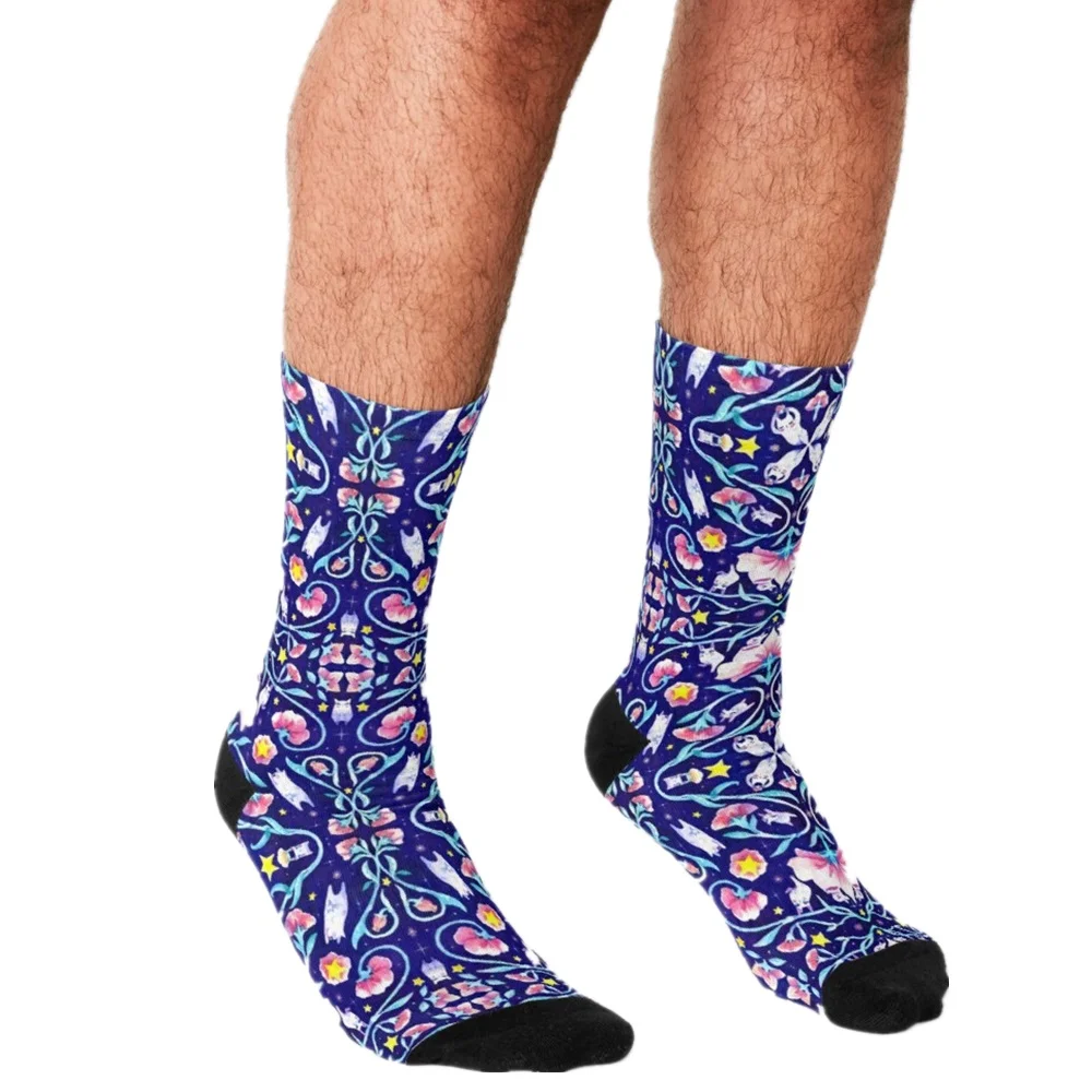 

2021 Men Socks harajuku forest Socks Printed Happy hip hop Novelty Skateboard personality Crew Casual Crazy Funny Socks