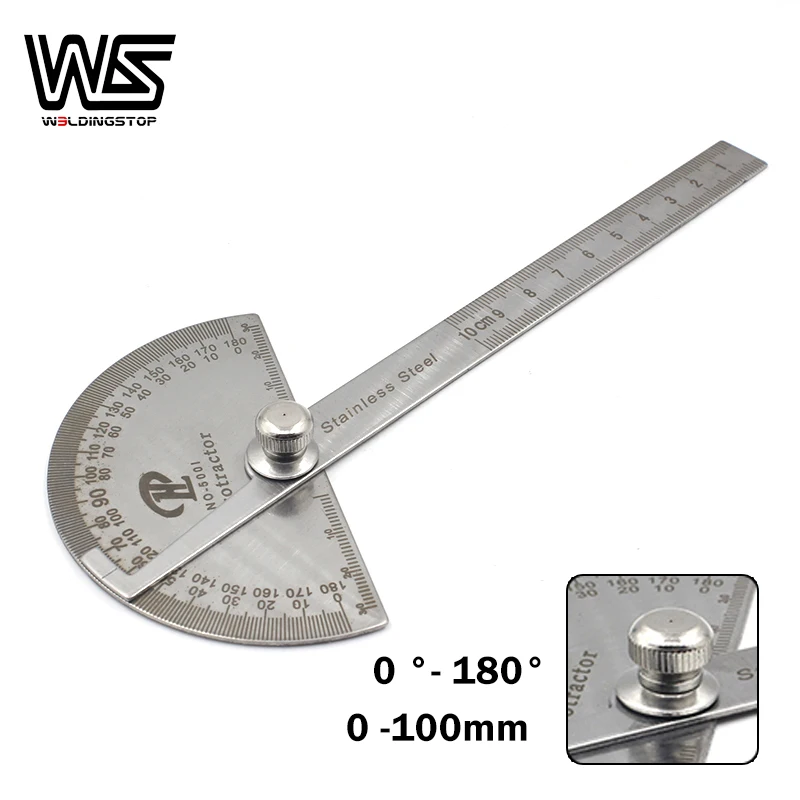 Экономичный транспортир с регулировкой на 180 ° из нержавеющей стали круглым