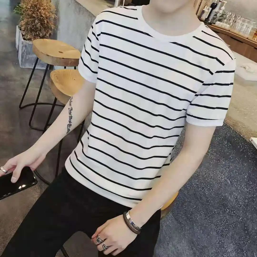 

Men's Fashion Striped Summer Slim T-shirt