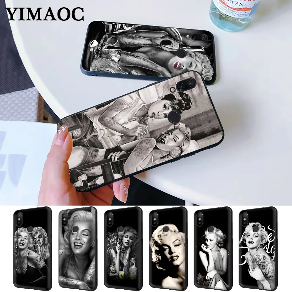 Мэрилин Монро татуировки Силиконовые случай для Redmi Примечание 4X5 Pro 6 5A Prime 7 8 |