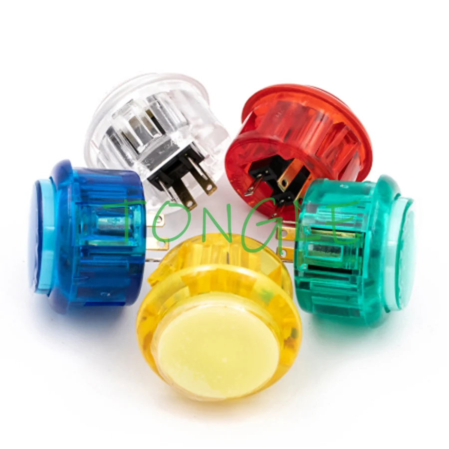 

4PCS Arcade Push Button Snap 24mm 30mm Transparent Switch Buttons LED Lighting 5V 12V For DIY Raspberry Pi MAME PC Pandora Game