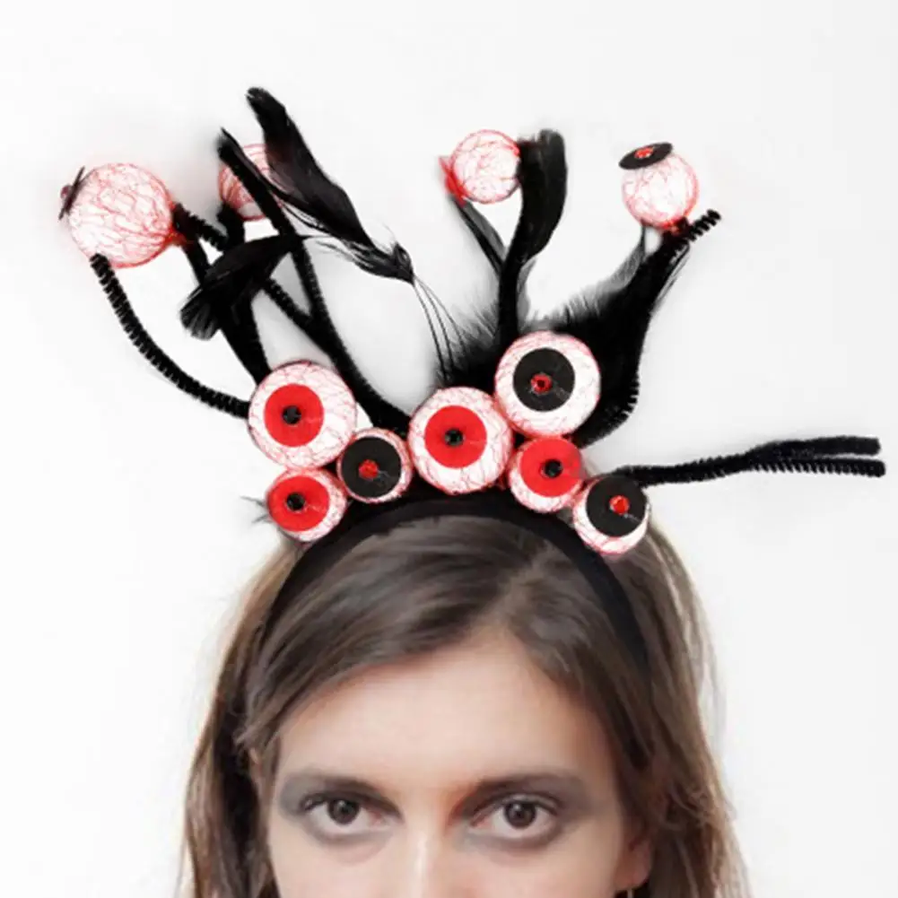 

2021 Crazy Eyeballs Shape Hair Band Creepy Visual Effect Plastic Festive Headband Realistic Horror Festive Headband for Party