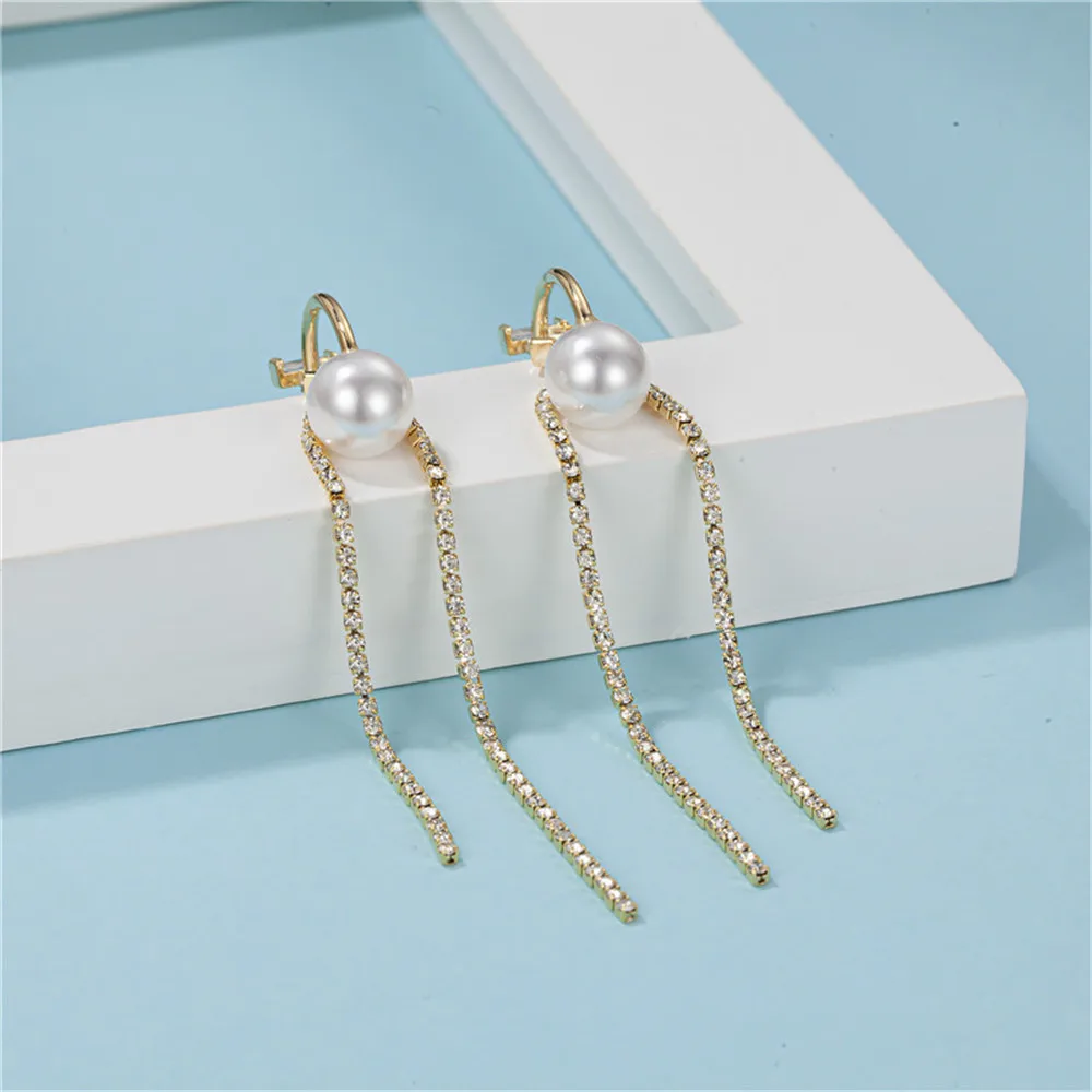 

2020 Trend Fashion Long Pearl Tassel 925 Sterling Silver Drop Earrings For Women Luxury Sweet Fine Jewelry Female New Year Gifts
