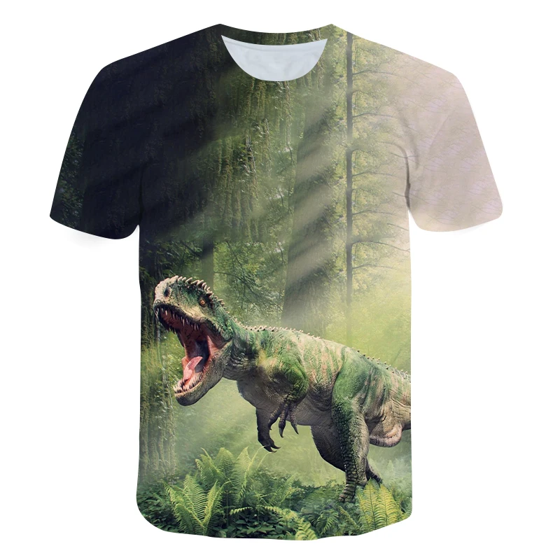 

Jurassic Park Dinosaurs HD 3D Printing Children's Round Neck Short Sleeve T-Shirt