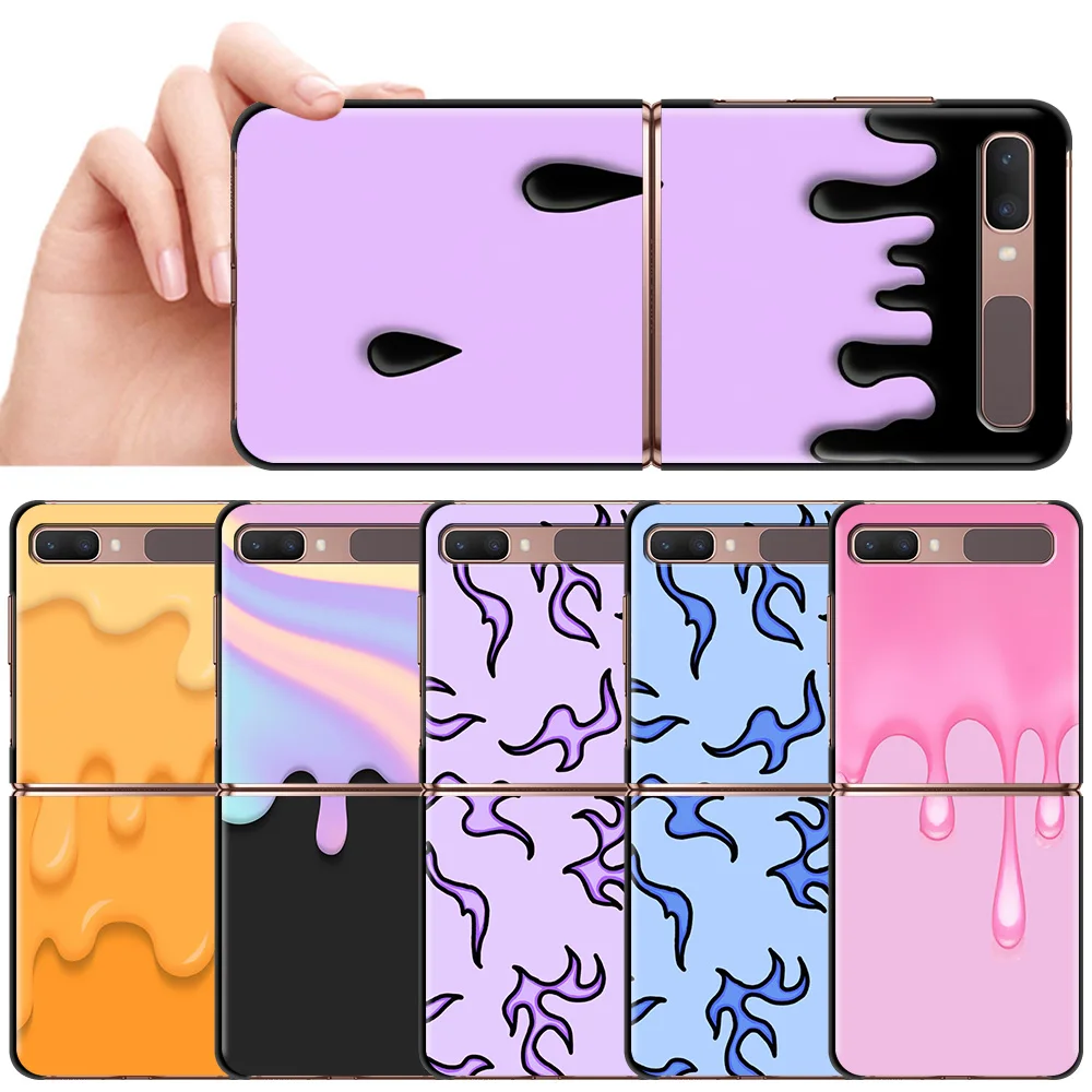 

Fashion Flame Cream Case For Samsung Galaxy Z Flip 3 6.7" Hard PC Cover Mobile Phone Bag ZFlip 5G Segmented Capa