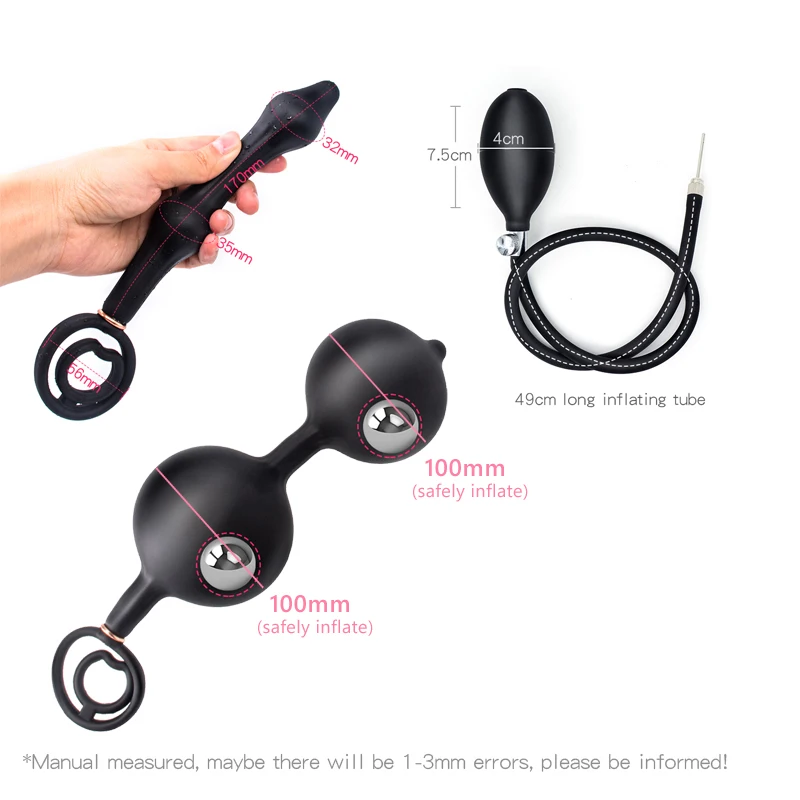 Huge Inflatable Anal Beads Male Prostate Massager Big Butt Plug Anus Expansion erotic Sex Toys For Men Woman Products | Красота и