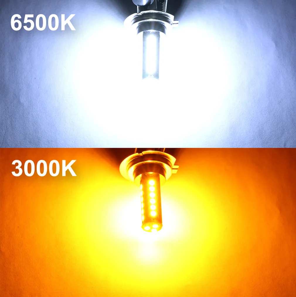 NLpearl 2x Автомобильная противотуманная фара H11 Светодиодная лампа желтый H9 H8 Led 9005 HB3 9006 HB4 H4 H7 Led H1 H3 H27 880 881 светодиодные противотуманные лампочки 3000K