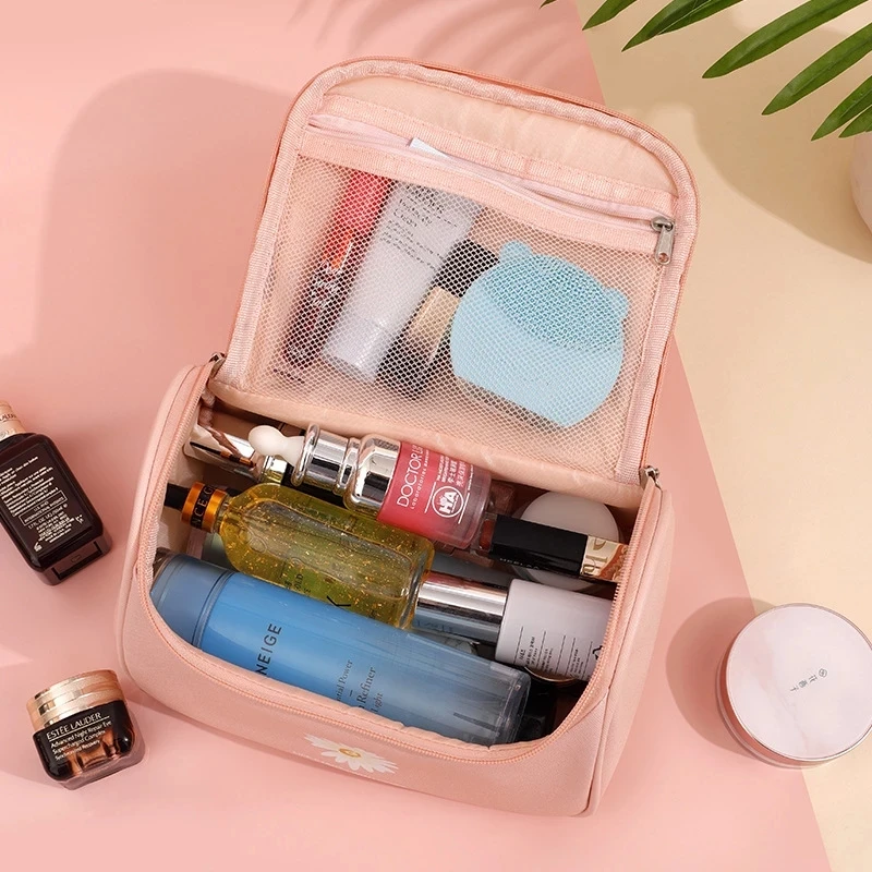 

Ladies Daisy Cosmetic Bag Large-capacity Waterproof Female Travel Beauty Box 2021 Fall New All-match Cosmetic Bag Storage Bag
