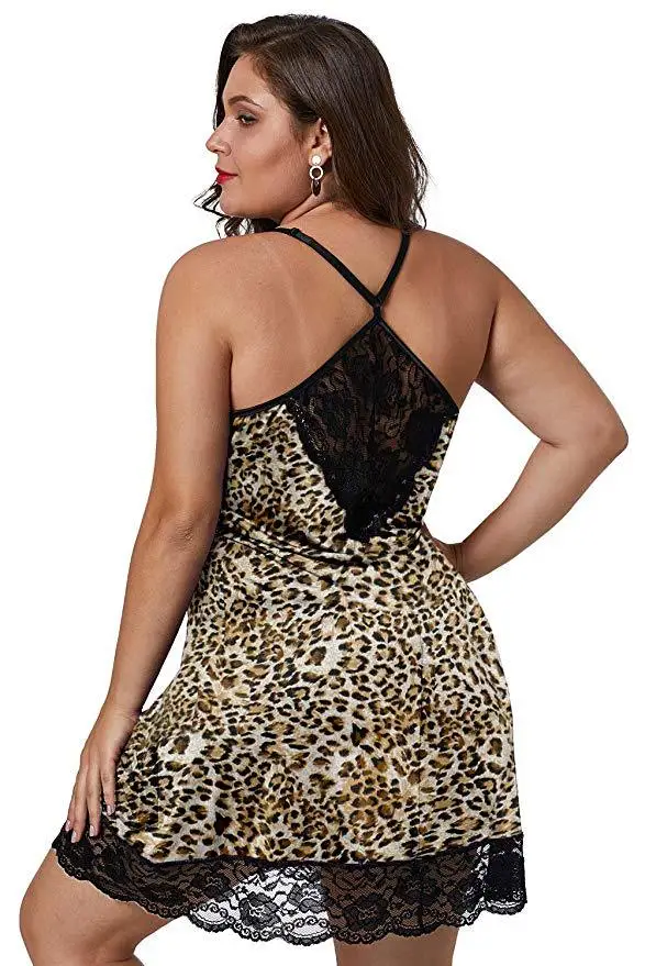 

New sexy pajamas plus size nightdress sexy underwear female lace splicing suspender home wear