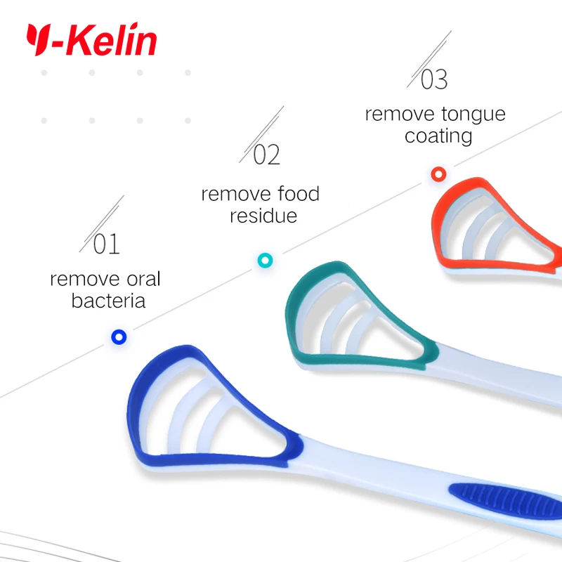 Y-Kelin Языковой скребок Языковая щетка Очиститель языка скребка Чистка сохраняет свежее дыхание 3 цвета вариант