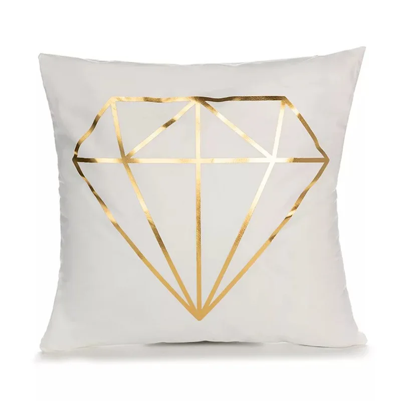 

New Gilded geometric leaf pillow case simple creative pillow cover