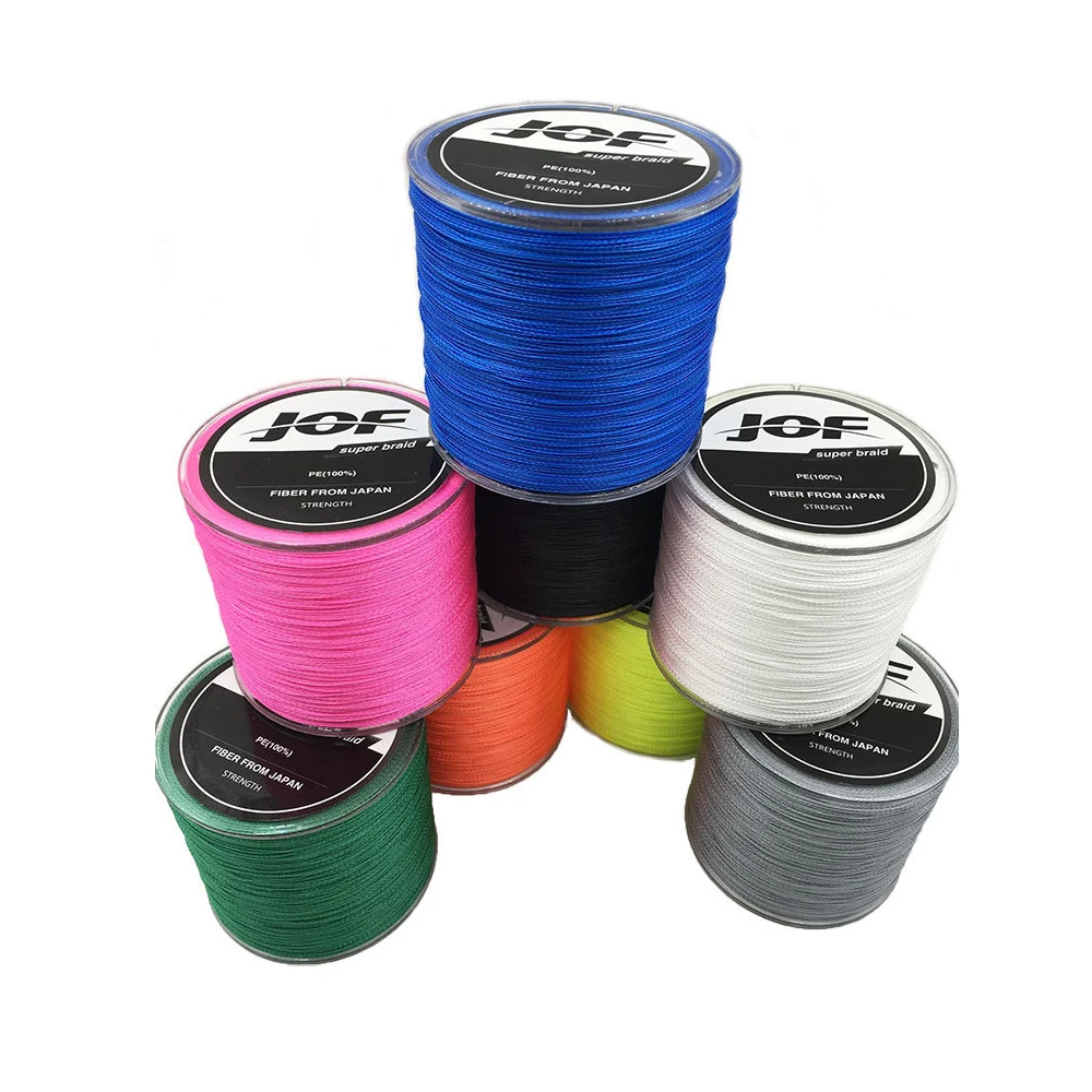 

Плетеная рыболовная леска JOF, 4 нити, 500 м, Полиэтиленовая многонитевая прочная леска для ловли карпа, рыбалка