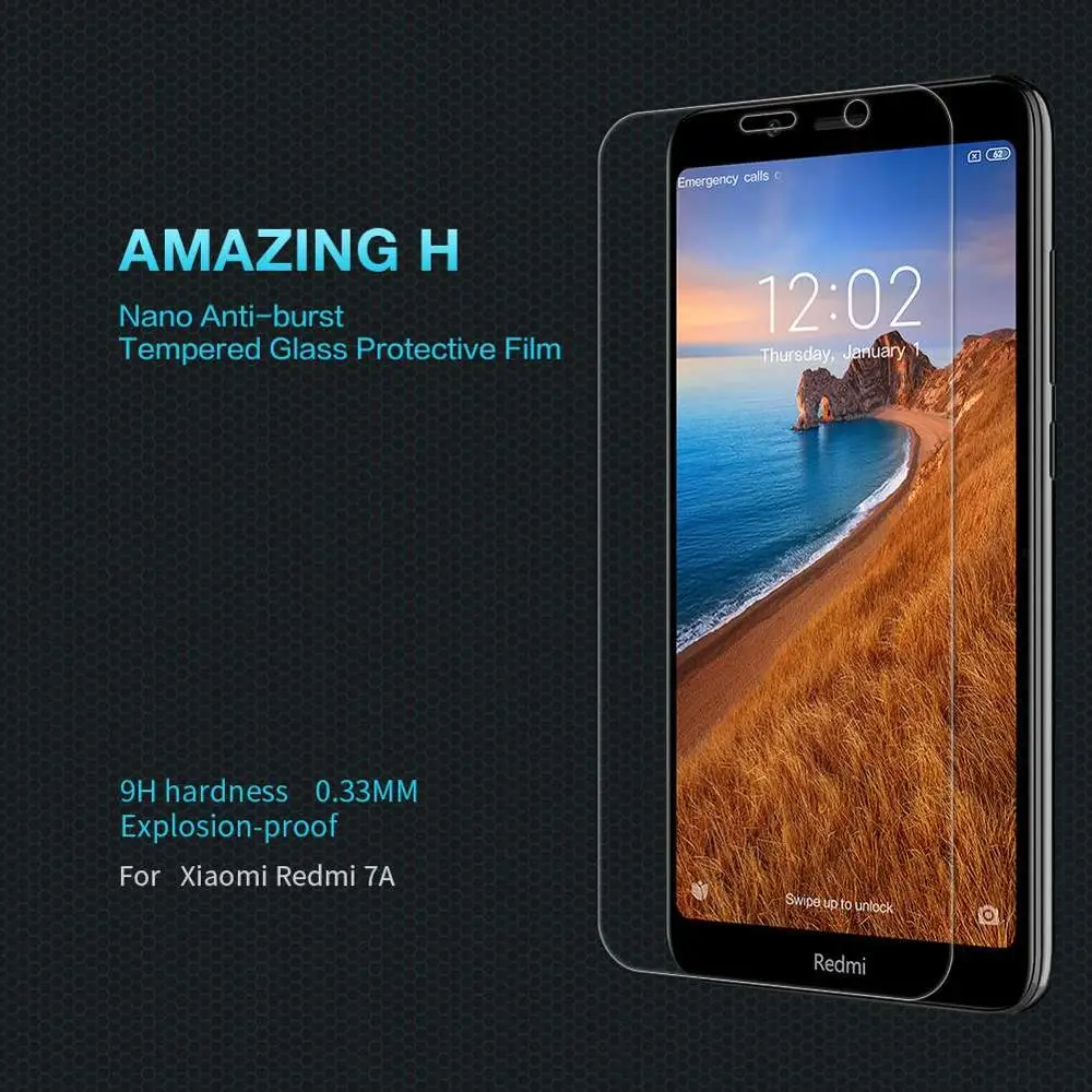Защитное стекло для экрана Xiaomi Redmi 7A оригинальное закаленное NILLKIN Защитная пленка