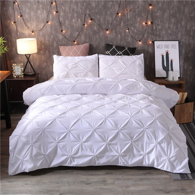 

Solid Color Plaid Bed Covers Set Duvet Cover With Pillowcases Adult Girl Boy Bedclothes Comforter Bedding Set Home Decor 61085