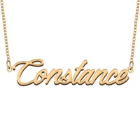 constance name necklace for women stainless steel jewelry 18k gold plated nameplate pendant femme mother girlfriend gift