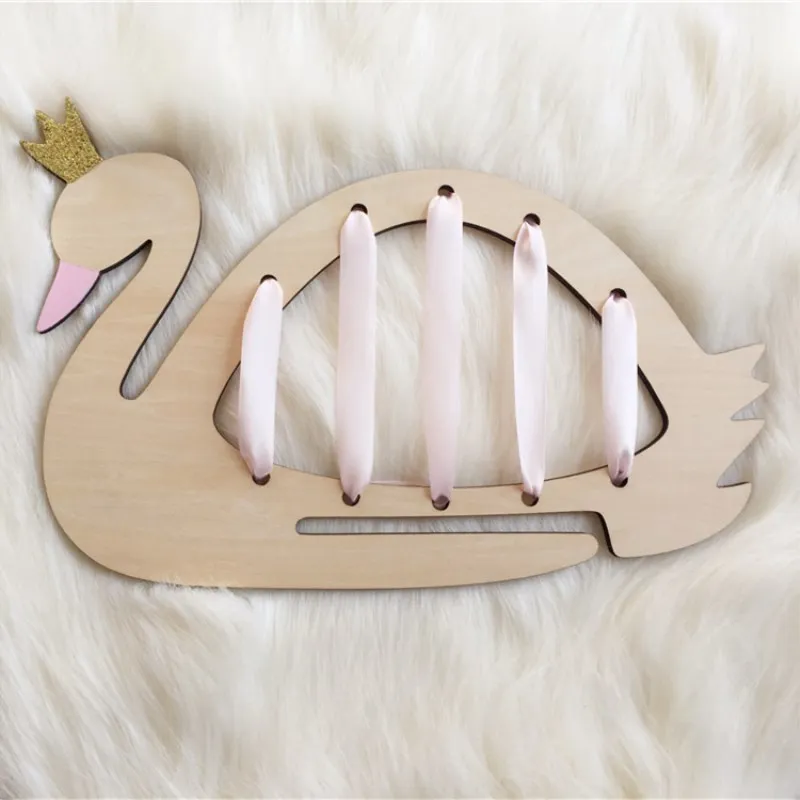 Деревянное украшение в виде лебедя на стену детские заколки для волос держатель