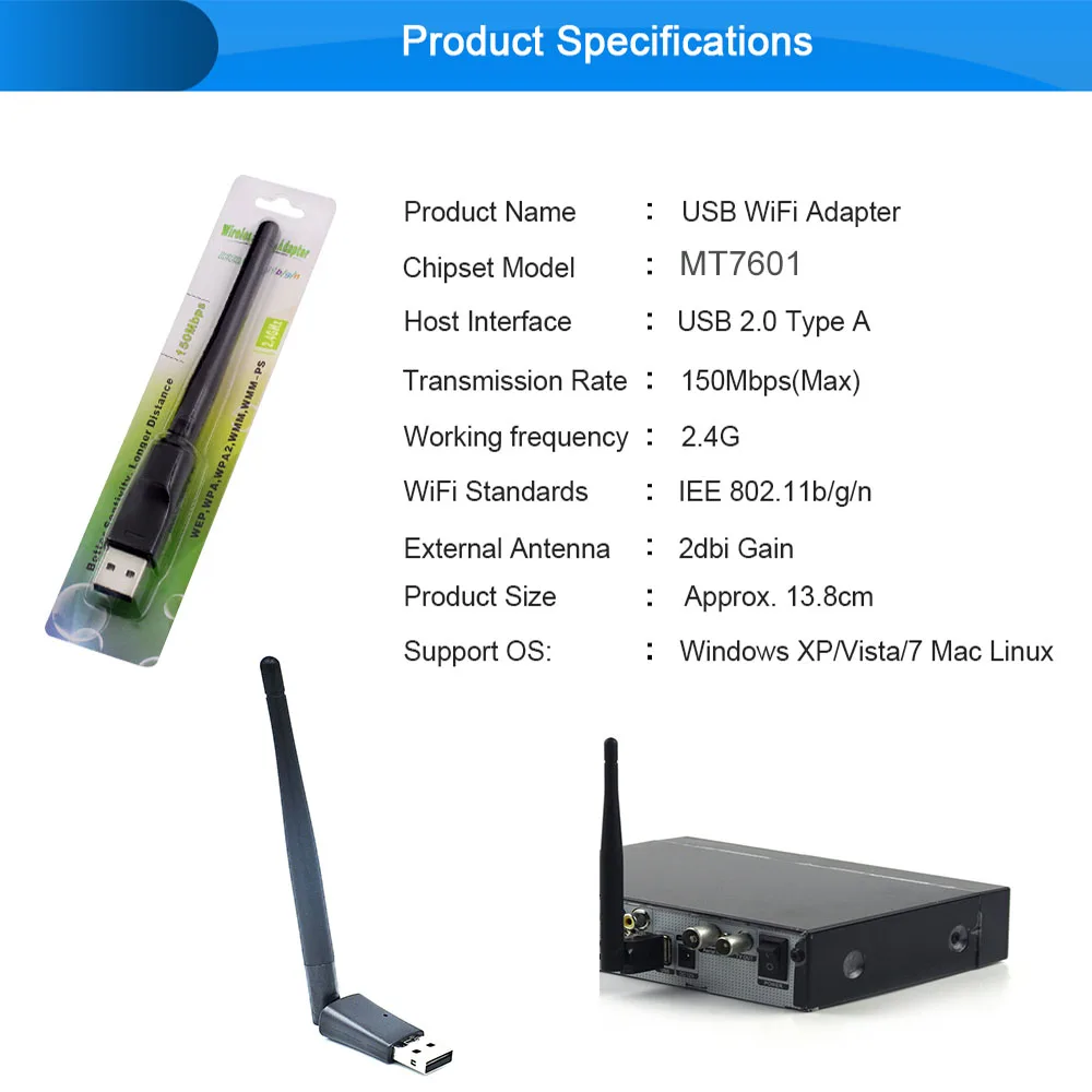 2 4 GHz Freesat USB WiFi антенна работает 150 Мбит/с беспроводная сетевая карта для GTmedia