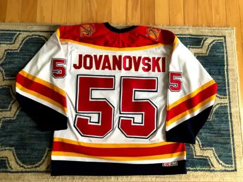 1995-1996#55 Ed Jovanovski Florida Panthers Ретро Возврат хоккейная Джерси Вышивка сшитая под заказ любое количество и имя