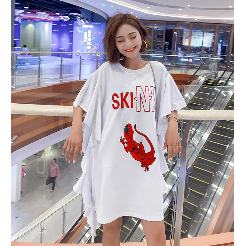 2019 летние платья с вышивкой модный свитер рукавами клеш Женские Платья|Женские