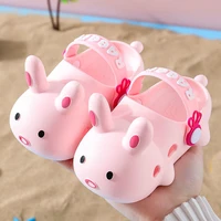 childrens sandals summer slippers baby hole shoes anti slip cartoon rabbit home bathing kids shoes outdoor beach wear 2021