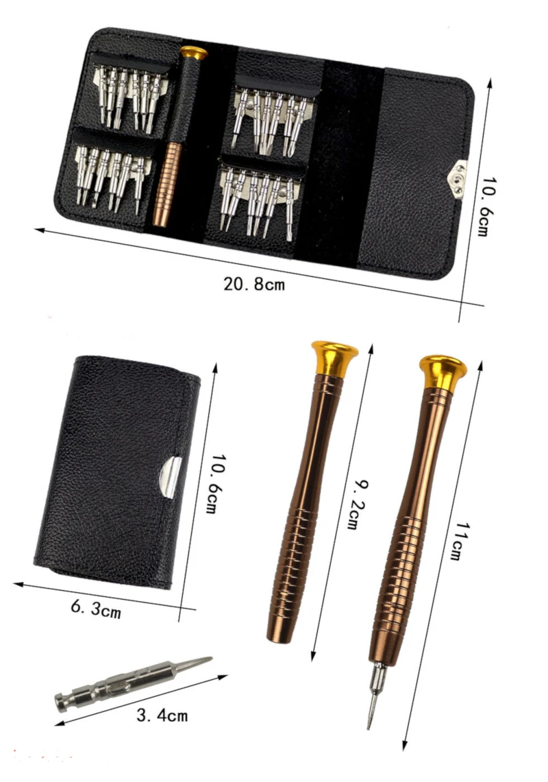 Набор Магнитных отверток Torx Phillips прецизионный кожаный чехол-книжка 25 в 1 для