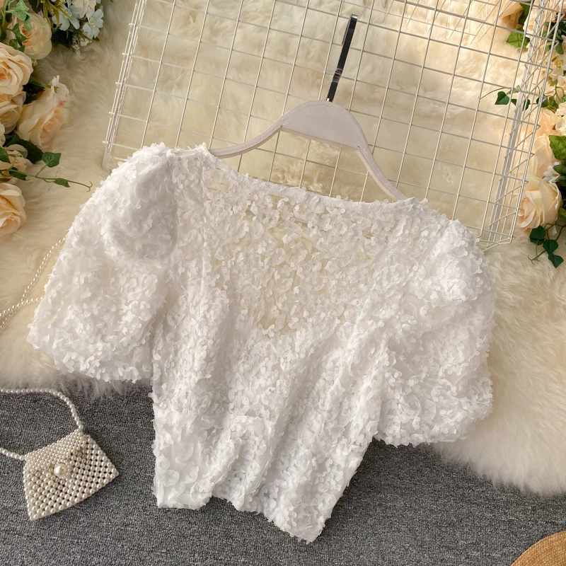 Топ с коротким рукавом и V-образным вырезом в стиле ретро топ без рукавов короткой