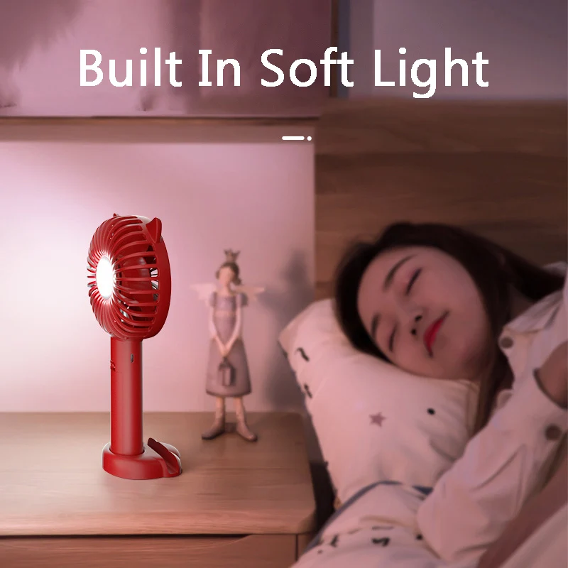 Портативный ручной вентилятор с USB-разъемом настольный милым котом стоячий