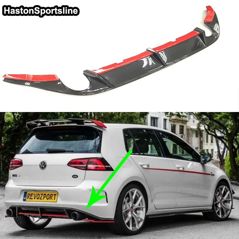 Красная линия для заднего бампера Golf VII из углеродного волокна диффузор Volkswagen Golf7