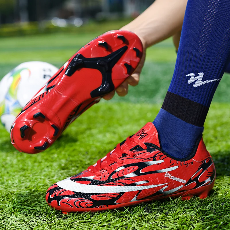 2021 Fashion Printed Men's Football Shoes Unisex FG Soccer Shoes Women Outdoor Superstar Football Sneakers Men Futsal Trainners