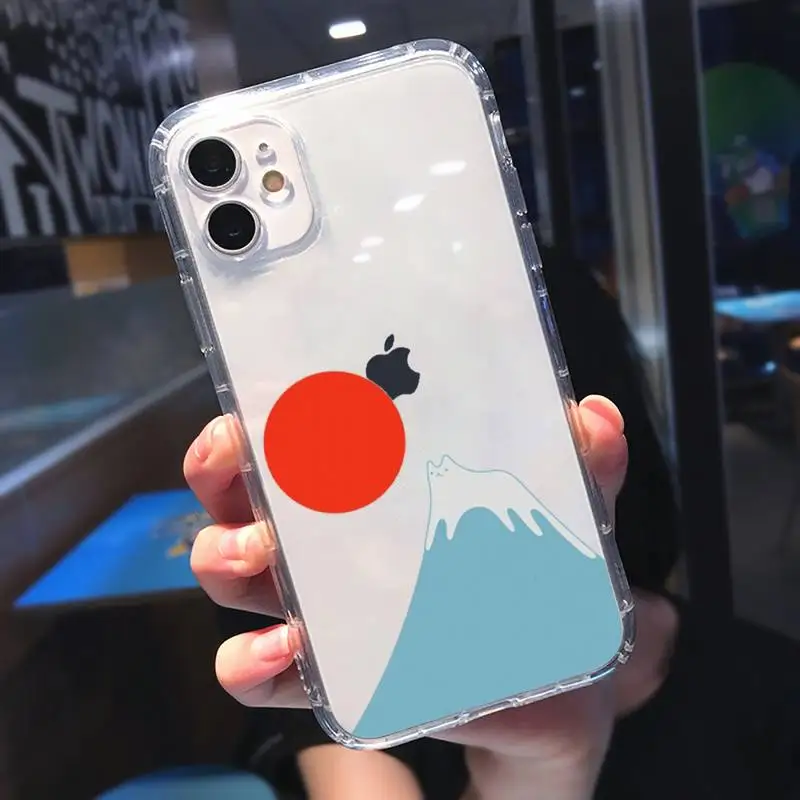 

Creative cat mountain Phone Case Transparent for Clear iPhone 11 12 8 7 6 6S Plus X 5S SE 2020 XR mini pro XS MAX