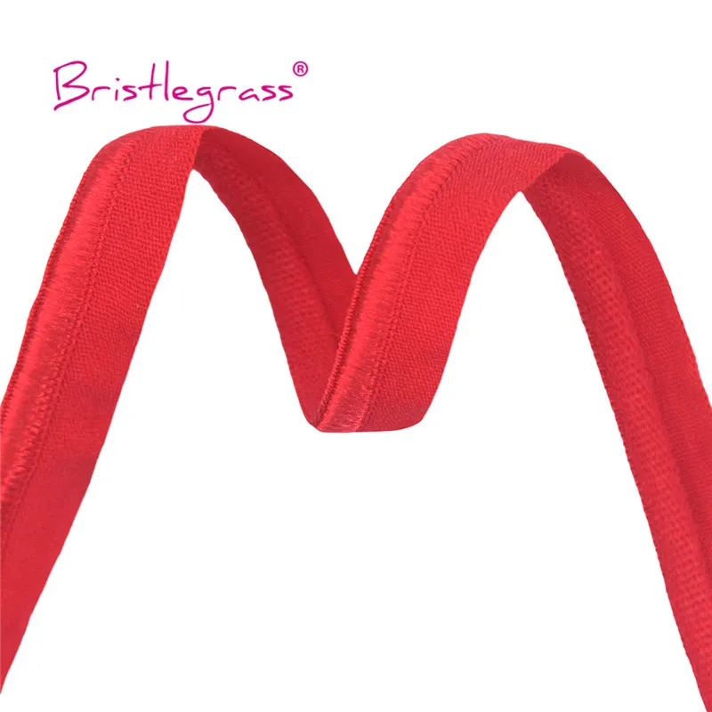 BRISTLEGRASS 2 5 10 Yard 3/8&quot 10mm Elastic Piping Band Rope Nylon Bias Tape Welting Cord Bedding Underwear Lingerie Sewing Craft |