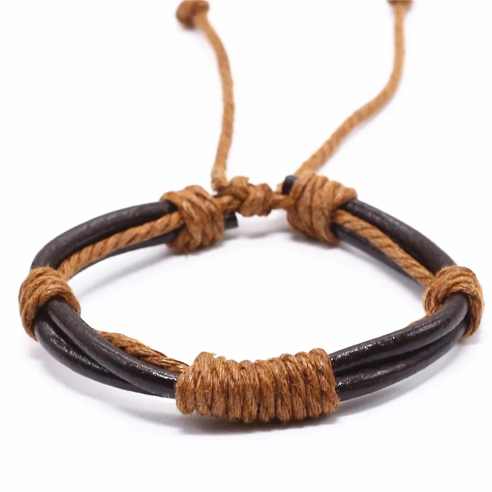 Style 1 Punk Bohemia Leather Bracelet Men Homme Weave Wrap Bracelets for Women Jewellery Accesorios Mujer Pulsera Erkek Bileklik Bijoux - Окраска металла: Style 1