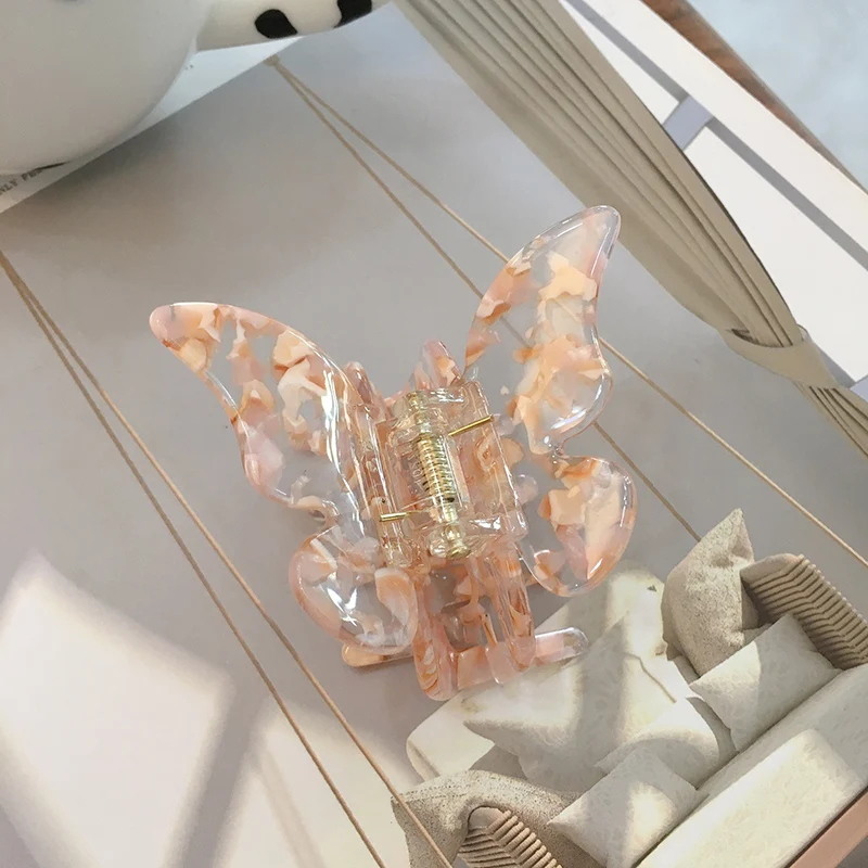 

2021 New Acetate Resin Butterfly Hair Claw Sweet Women Girls Colorful Hairpin Clip Styling Tools Barrettes Headwear Gifts