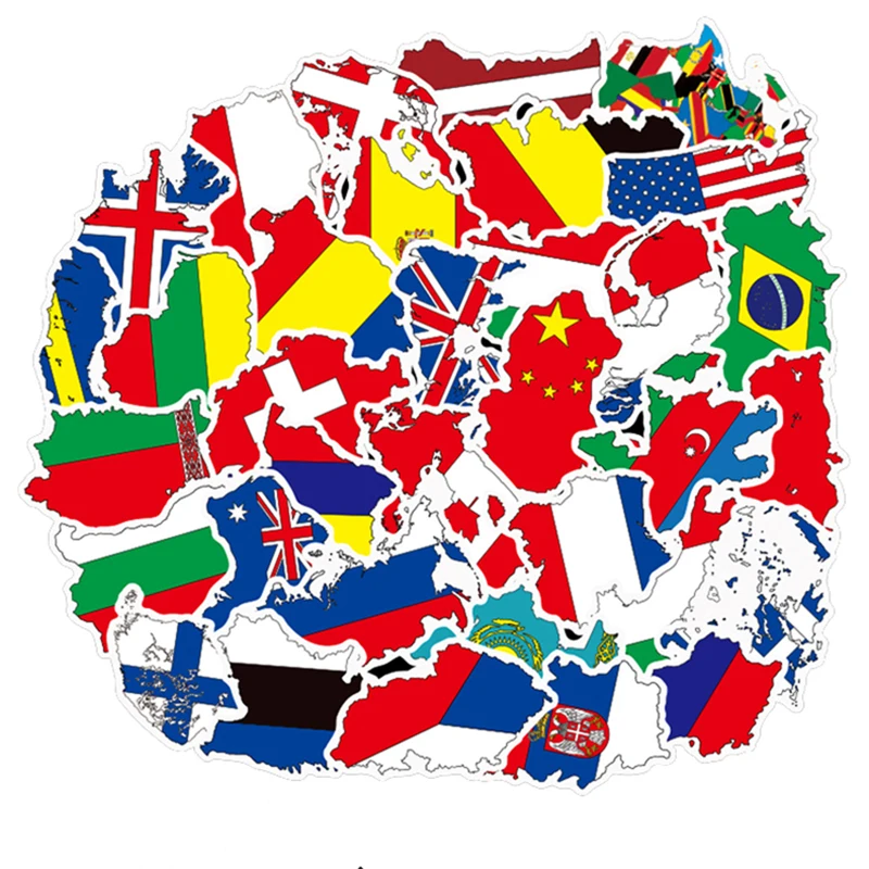 50 шт./пакет Национальный флаг полихлоридвиниловая клейкая Водонепроницаемый