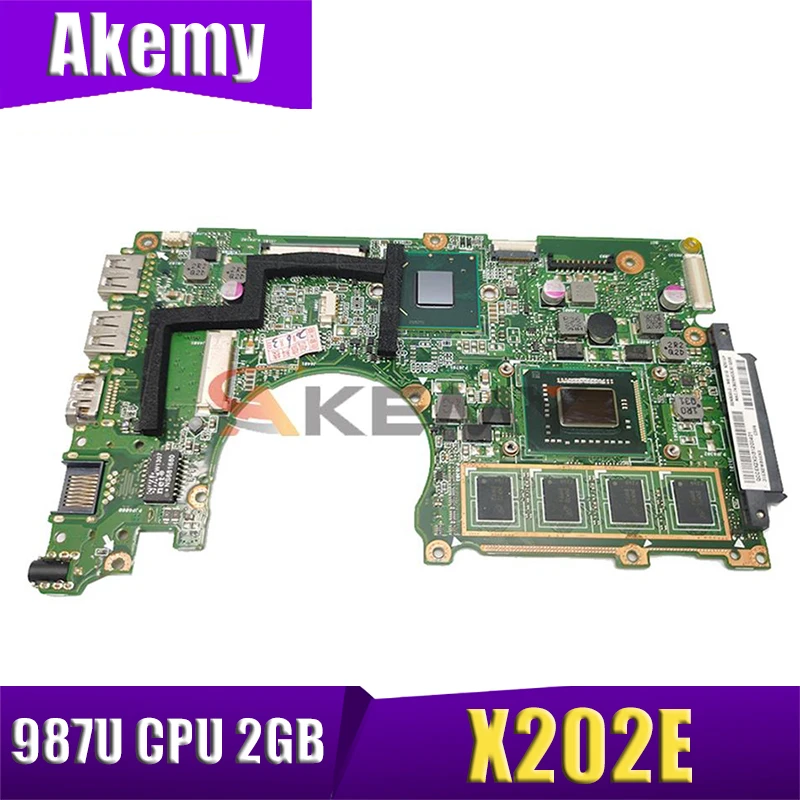 

Akemy X202E notebook mainboard with 987U CPU 2GB RAM For asus vivobook S200E X201EP X201EV X202E laptop motherboard mainboard