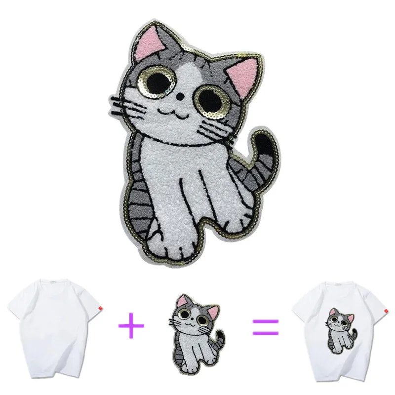 Нашивки с животными для одежды сделай сам 25 см байкерские нашивки кошками