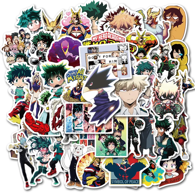 

10/50Pcs My Hero Academia Japan Anime Stickers for Laptop Skateboard Izuku Midoriya Might Boku No Hero Academia Character