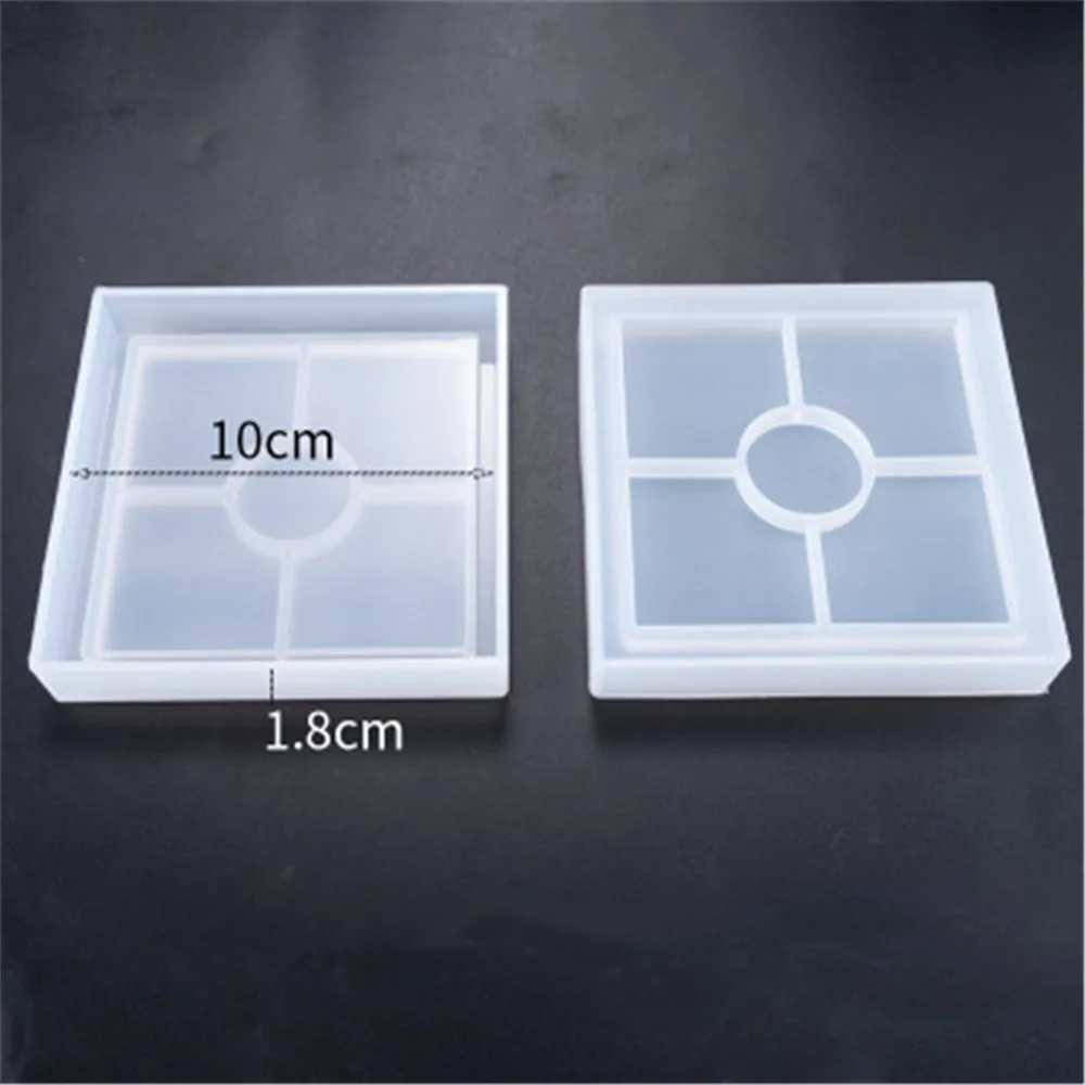 

Crystal Drop Glue Mirror Coaster Mold Square Round Hexagon Molds UV Resin Art Mold Epoxy Resin Mould Resin Casting Mold