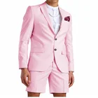 (Пиджак + брюки) однобортные короткие смокинги для жениха из 2 предметов для свадьбы, официальный костюм для выпускного вечера, вечерняя женская одежда