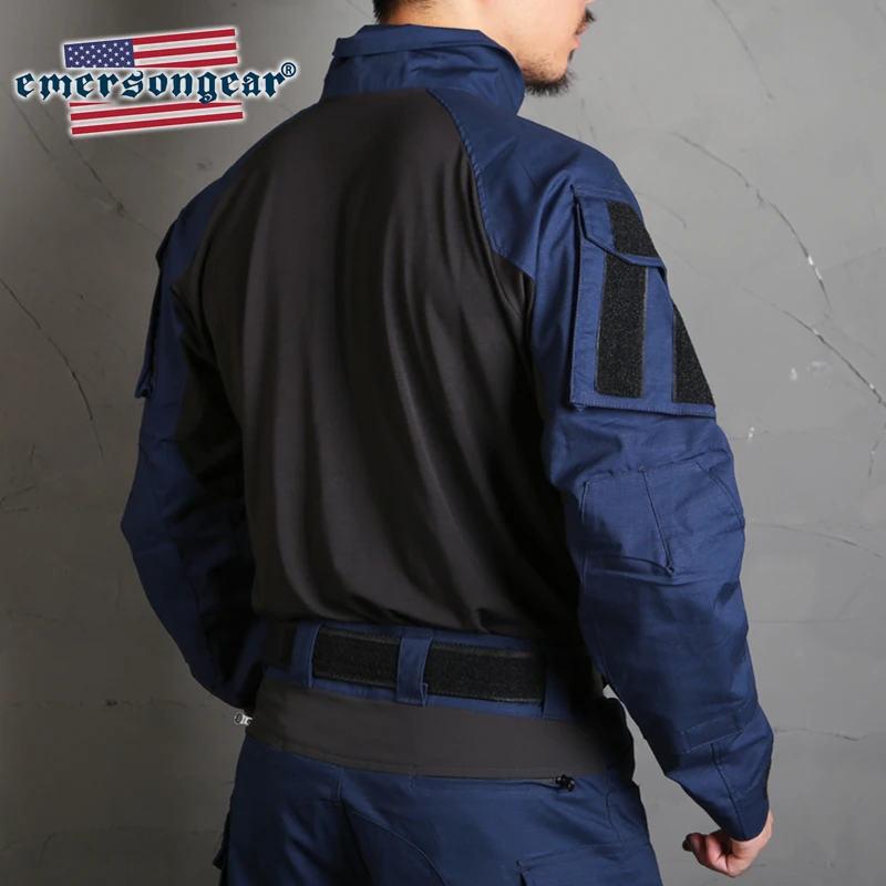 Emersongear Blue Label G3 Gen3 тактическая Боевая рубашка темно синяя с налокотниками