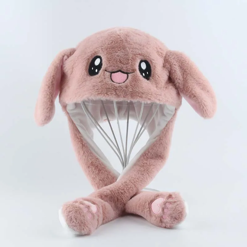 

Rabbit Hat Moving Ears Cute Cartoon Toy Hat Kawaii Funny Hat Birthday Gift Bunny Plush Cap Winter Hat For Kids Adult Girlfriend
