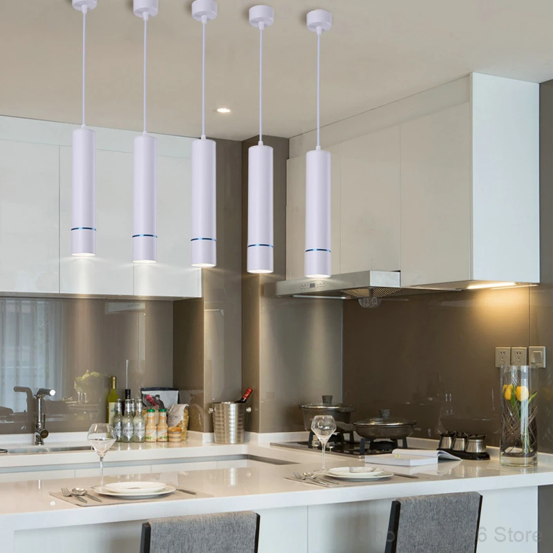 Цилиндрическая трубка светодиодные подвесные светильники Современная длинная